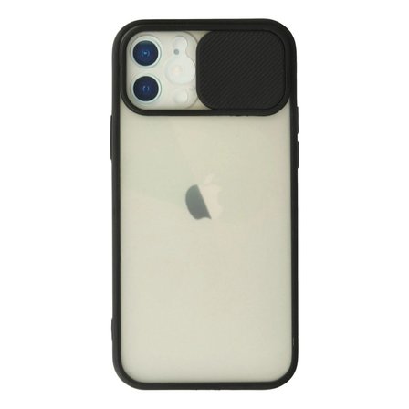 Apple İphone 12 Kılıf Palm Buzlu Kamera Sürgülü Silikon - Siyah