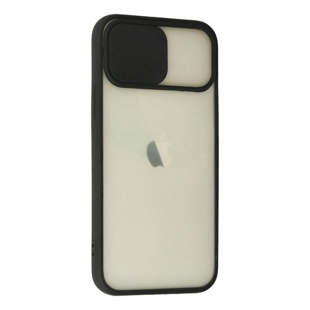 Apple İphone 12 Kılıf Palm Buzlu Kamera Sürgülü Silikon - Siyah