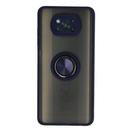 Xiaomi Pocophone X3 Kılıf Montreal Yüzüklü Silikon Kapak - Lacivert