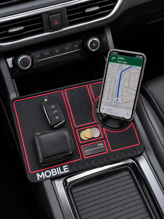 Telefon Standlı Araç İçi Organizer Kaydırmaz Silikon Konsol Düzenleyici Mat