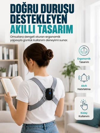 Titreşim Uyarılı Akıllı Düzeltici Günlük Kullanıma Uygun Dik Duruş Cihazı