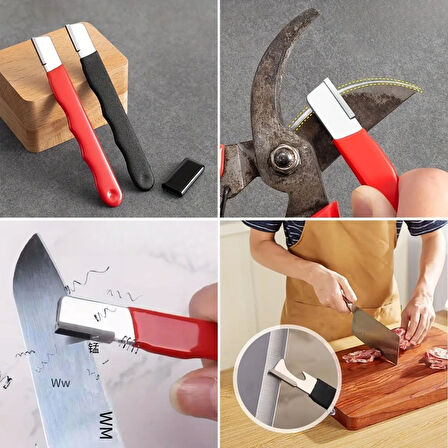 celikavm® Koruyucu Kapaklı Keskin Makas Budama Makası Bıçak Bileme Aparatı Bileyici