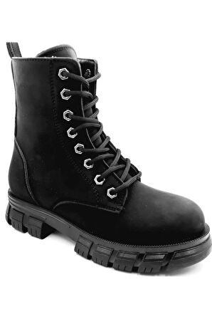 354078 Siyah Bağcıklı Fermuarlı Kadın Bot