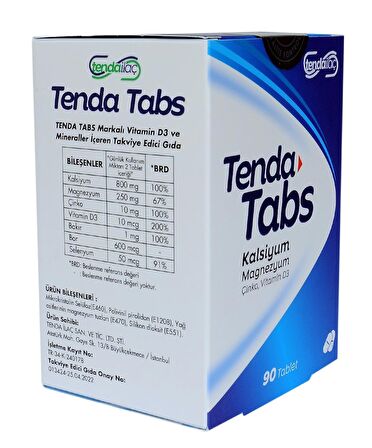 Tenda 90 Tablet Kalsiyum,Magnezyum ve Çinko