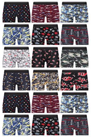 Erkek 1 Adet Rastgele Sürpriz Desenli Boxer - Özel Gizemli Paketinde Sürpriz Boxer