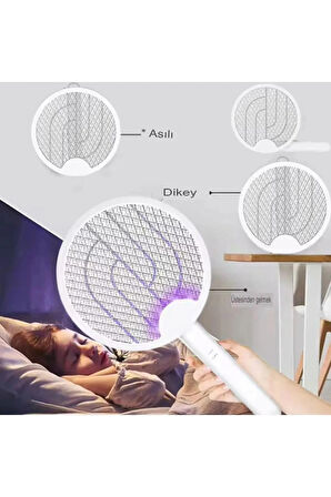 Katlanabilir Şarjlı Uv Işıklı Elektrikli Sivrisinek Öldürücü Raket Sinek Öldürücü Sinek savar