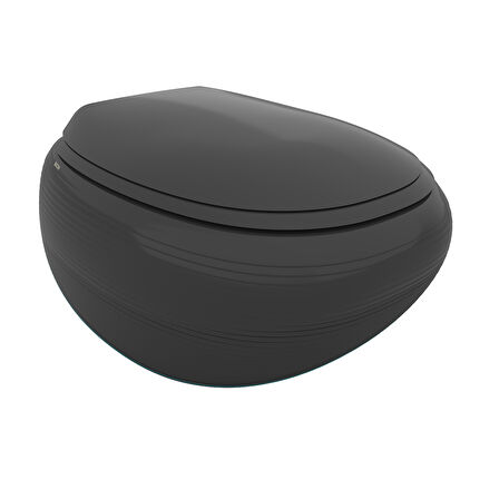 Bocchi Strata Asma Rimless Klozet Parlak Siyah Kapak Dahil 1412-005-0128