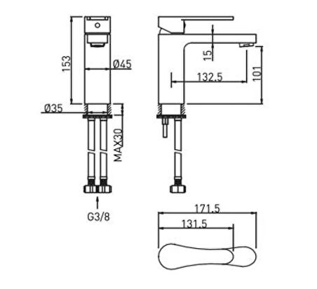 Bocchi Pera Lavabo Bataryası Krom 1020-0001