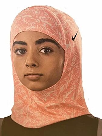 Nike Pro Y Hijab Printed Echo Sporcu Başörtüsü Eşarp Pembe M/L