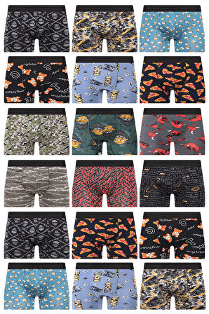 Erkek 3 Adet Rastgele Sürpriz Desenli Boxer - Özel Gizemli Paketinde Sürpriz Boxer