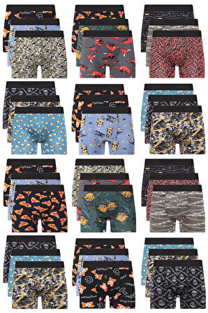 Erkek 3 Adet Rastgele Sürpriz Desenli Boxer - Özel Gizemli Paketinde Sürpriz Boxer
