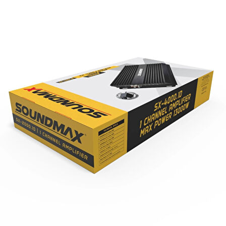 SOUNDMAX SX-4000.1D-1 OHM 4000W RMS-PROFESYONEL-BAS KUMANDALI-MONO ANFİ