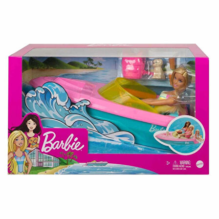 Barbie bebek ve teknesi oyun seti doll and boat 3+ sarışın model bebek oyuncak