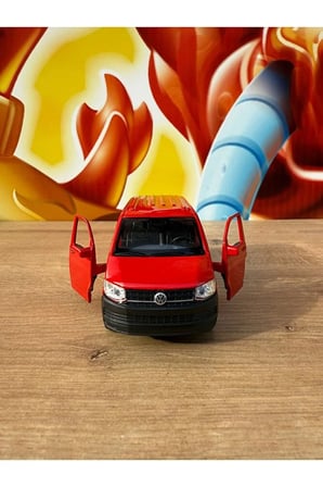 Transporter T6 Diecast Araba Açılan Kapılar Çekbırak Transporter Model Araba Kırmızı