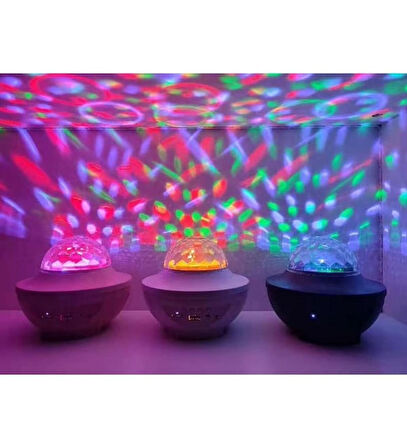 Xy-918 Bluetoothlu Hoparlör Mp3 Usb Dönen Işıklı Disko Topu