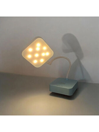 Gold silver GS-730 Şarjlı Masa Lambası Dokunmatik Tuşlu Ilık Beyaz ve Sarı Işık 20 LED