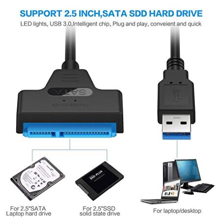 sb 3.0 Yüksek Hızlı 2.5 Inç Sata Ssd Ve Hdd Harddisk Kablosu