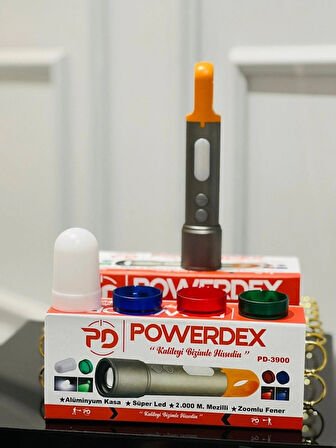 Powerdex PD-3900 Çok Fonksiyonlu Zoomlu Şarjlı El Feneri