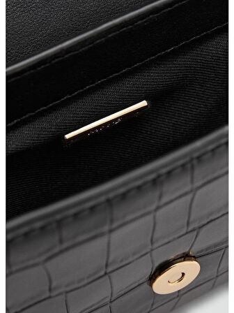 Mango Timsah Derisi Desenli Kapaklı Çanta