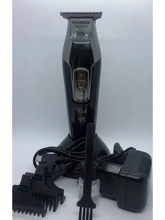 Powerdex Professional PD-2212 Gümüş Renkli Kablosuz Saç Sakal Tıraş Makinesi Islak & Kuru Kullanım Digital Göstergeli 