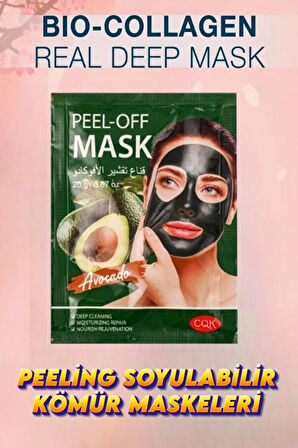 Collagen Soyulabilir Deep Peeling Siyah Çamur Maskeleri 6 Adet Set