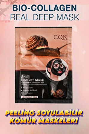 Collagen Soyulabilir Deep Peeling Siyah Çamur Maskeleri 6 Adet Set