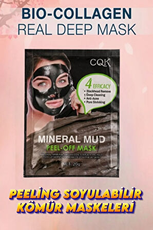 Collagen Soyulabilir Deep Peeling Siyah Çamur Maskeleri 6 Adet Set