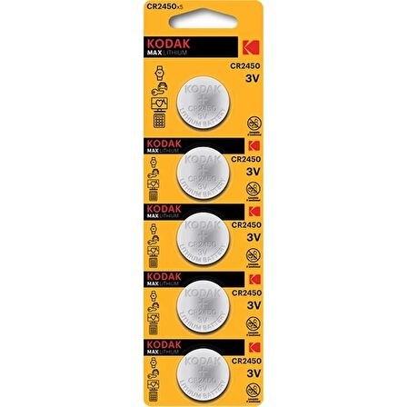 KODAK 5 Lİ ULTRA LITYUM PARA PIL CR2450