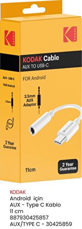 KODAK ANDROID IÇIN AUX TYPE C KABLO 11 CM