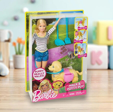 Barbie Barbıe Yürüyüş Ve oyun Arkadaşı Köpekçik Walk Potty Pup