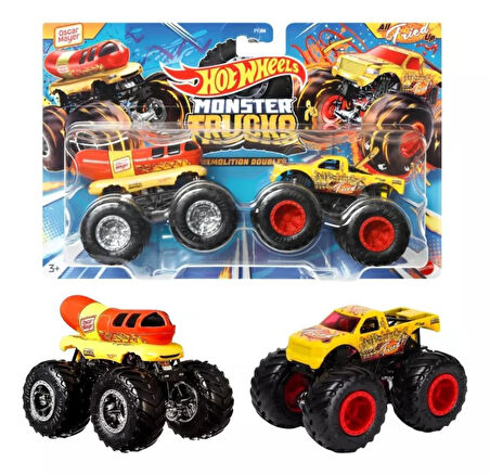  Hot Wheels Monster Trucks 1:64 Güçlü İkili Arabalar Oscar Mayer All Fried Up HWN64