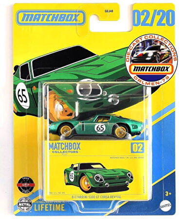 Matchbox Koleksiyon Araçlar GBJ48 - JCL33 BIZZARRINI 5300 GT CORSA REVIVAL