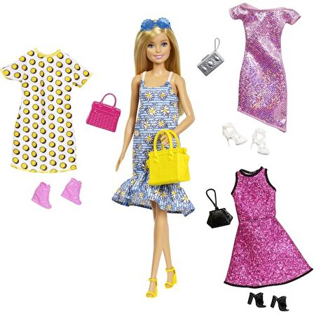 Mattel Barbie'nin Kıyafet Kombinleri Oyun Seti, 4 Farklı Kombin ve Aksesuar GDJ40