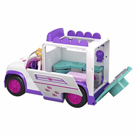 Polly Pocket Mobil Veteriner Kliniği Aracı GFR04 Lisanslı Ürün