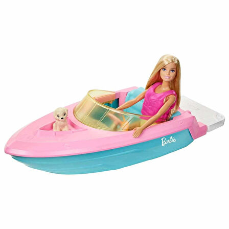 Barbie bebek ve teknesi oyun seti doll and boat 3+ sarışın model bebek oyuncak