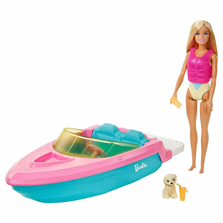 Barbie bebek ve teknesi oyun seti doll and boat 3+ sarışın model bebek oyuncak