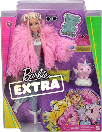 Barbie Extra Pembe Ceketli Bebek GRN28