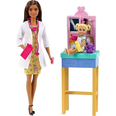 Barbie ve Meslekleri Oyun Setleri Çocuk Doktoru GT