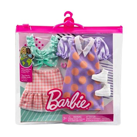 GWF04 Barbie nin Kıyafet Koleksiyonu 2 li Paketler / +3 yaş