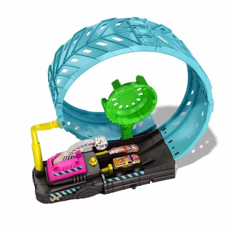 Hot Wheels Monster Trucks Karanlıkta Parlayan Çemberde Yarış Seti - Neon Aksiyonlu Oyun Seti