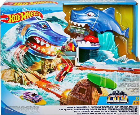 HOT WHEELS CİTY SHARK BEACH BATTLE KÖPEKBALIĞI KUMSAL YARIŞI