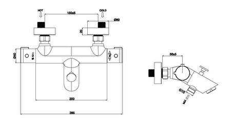 Bocchi Thermotec Termostatik Banyo Bataryası Krom 5310-0001