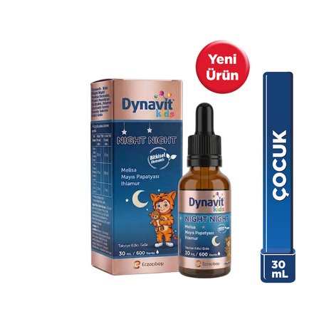 Dynavit Kids Night Night Damla 30mL – Çocuklar için Melisa, Mayıs Papatyası, Ihlamur - Uyku