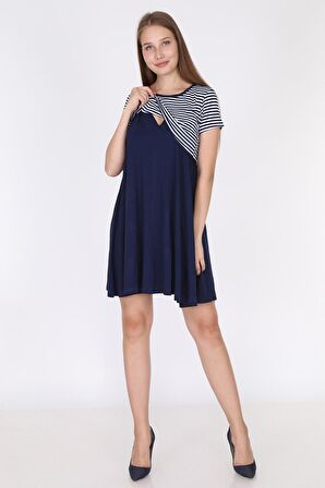 Luvmabelly 5851 - Üstü Lacivert Çizgili Altı Siyah