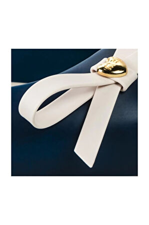 Mel By Melissa Dreaming 32133 Blue Beige Kadın Ayakkabı Lacivert PVC Bej Kurdele Detaylı Kadın Babet