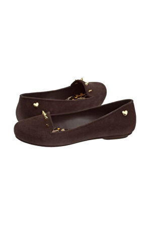 Mel By Melissa Glow III 32129 Brown Kadın Ayakkabı PVC Babet Siyah Zımba Detaylı ve Kokulu