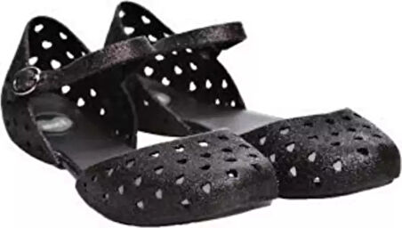 Mel By Melissa Milkshake 32116 Black Glitter Siyah Simli Renk Babet PVC Kadın Ayakkabı