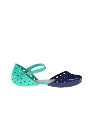 Mel By Melissa Milkshake 32116 Blue Green-Beige Yeşil Lacivert Renk Babet PVC Kadın Babet