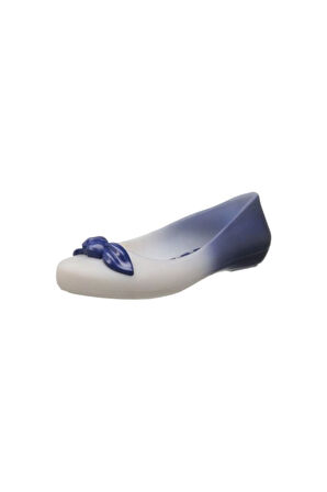 Mel By Melissa Pop V 32113 Beige Blue Kadın Ayakkabı Lacivert Şefaf Renk Detaylı PVC Kokulu Babet