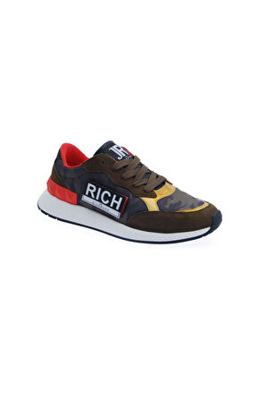 Richmond 3120/CPA Kumaş İçi Deri Yeşil Kamuflaj Sport  Sneaker Erkek Ayakkabı